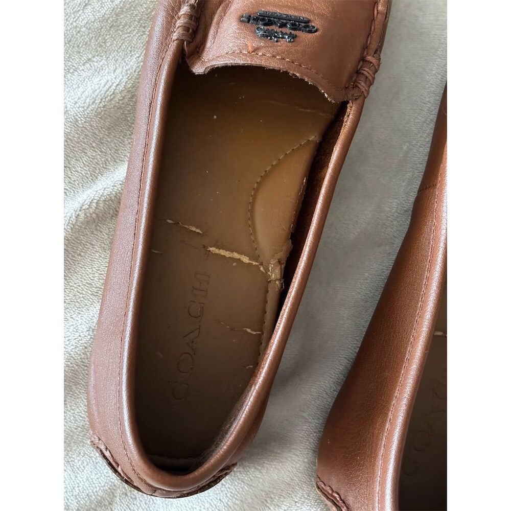 Coach Mary Lock UpWomen's Brown Leather Loafer Flats Size 10B Slip-On Casual - Picture 8 of 9